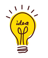 Lightbulb with the word "Idea" in the center